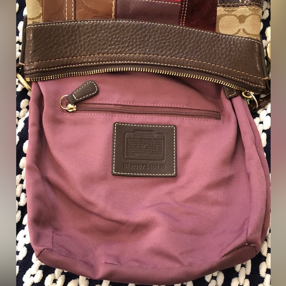 COACH Patchwork Madras Crossbody Shoulder Bag Adjustable Strap Vintage Duffle - Picture 10 of 17